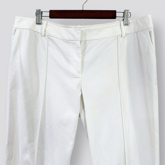 ST. JOHN Jennifer White Pants Trousers Straight Leg Front Seam Womens Size 14 - Picture 3 of 12